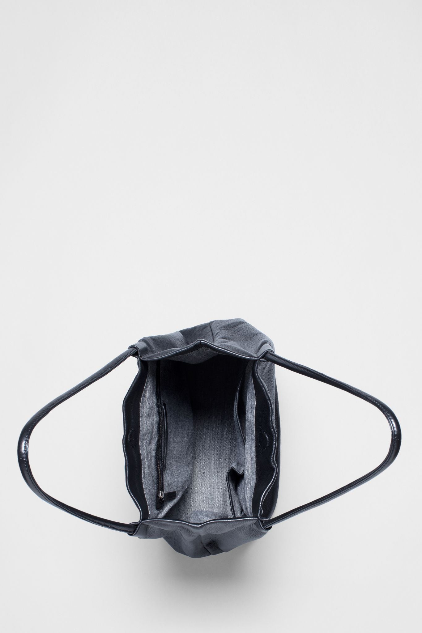 Orsa Soft Cow Leather Shoulder Handbag Overhead | Black