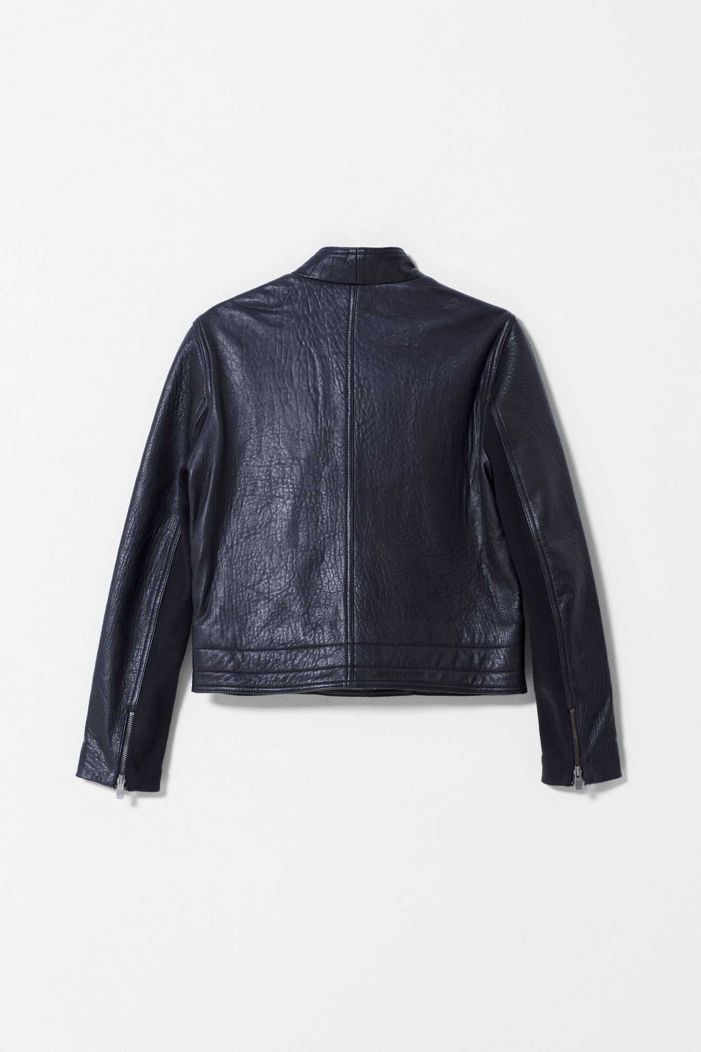 Lader Biker Leather Jacket Back | Black