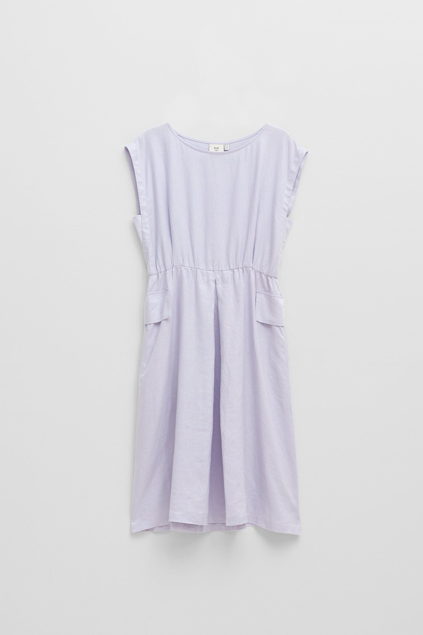 Anneli Linen Cap Sleeve Dress Front | LILAC