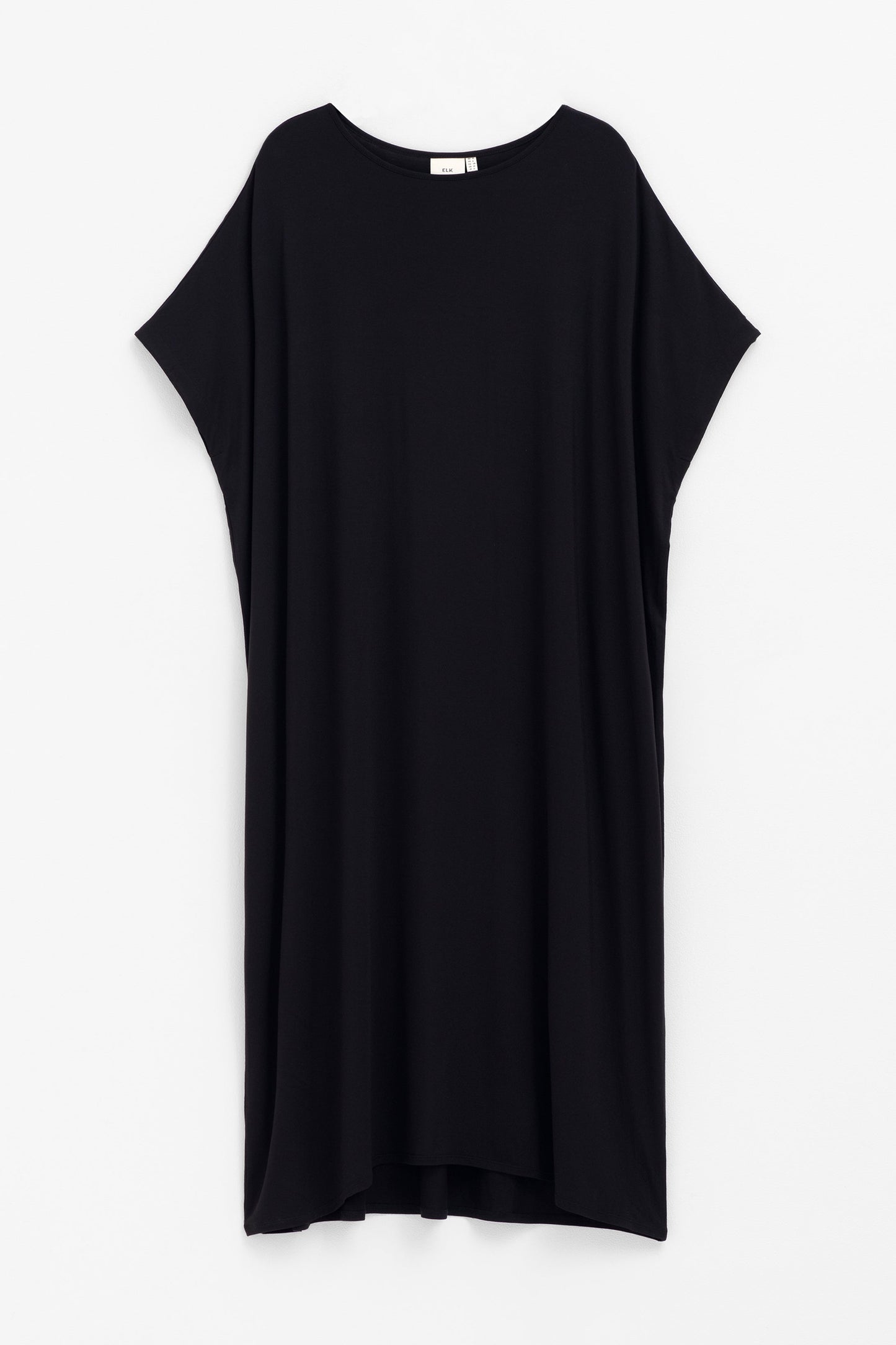 Telse Oversized Stretch T-shirt Dress Front | BLACK