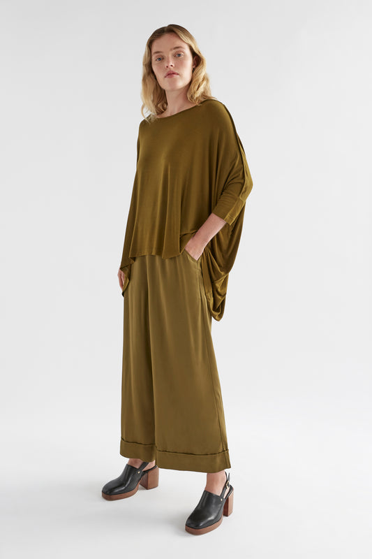 Cropped Wide Leg Culotte Model Angled Front New | OLIVE