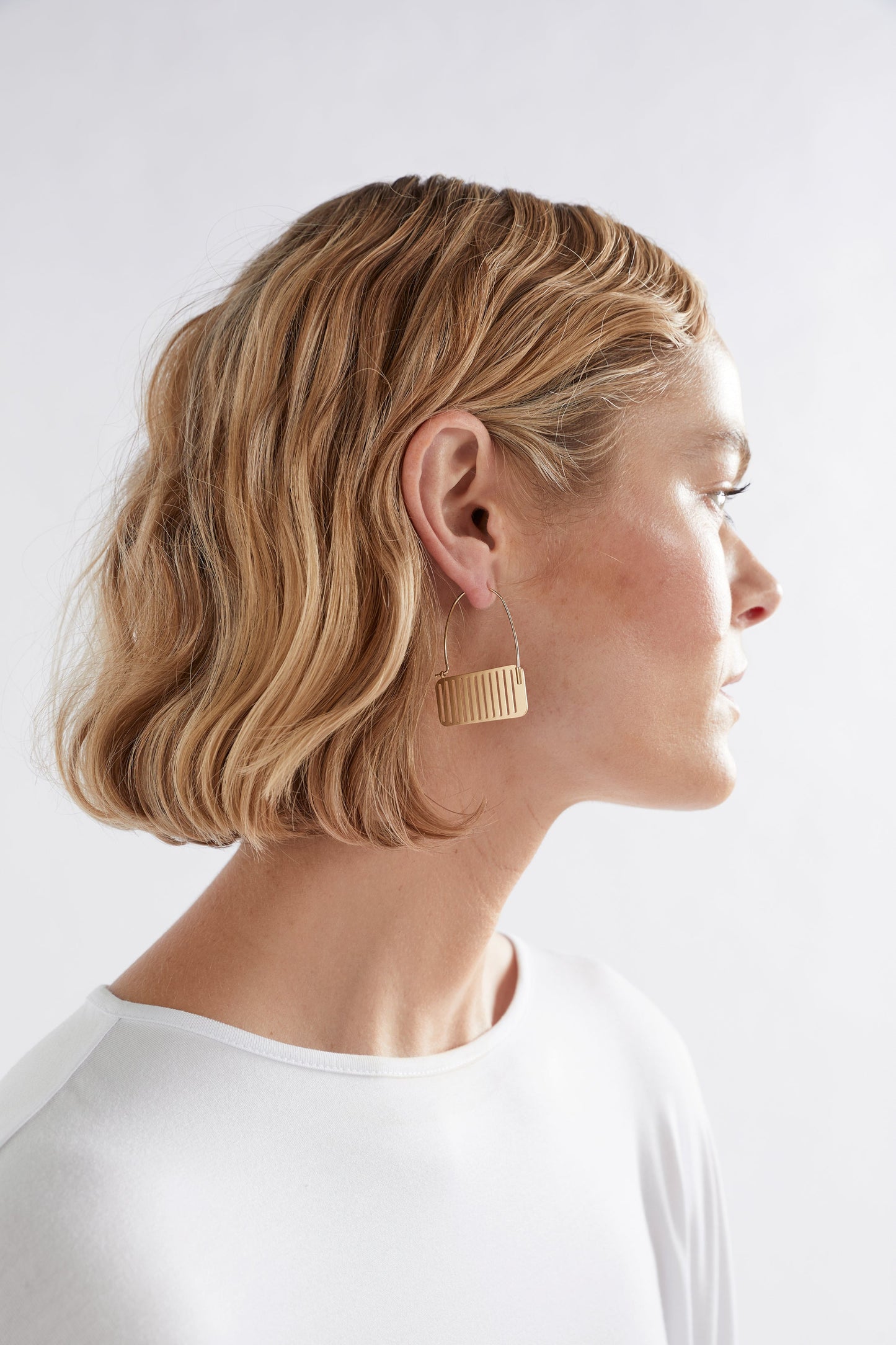 Gris Loop Metal Earring Model | GOLD