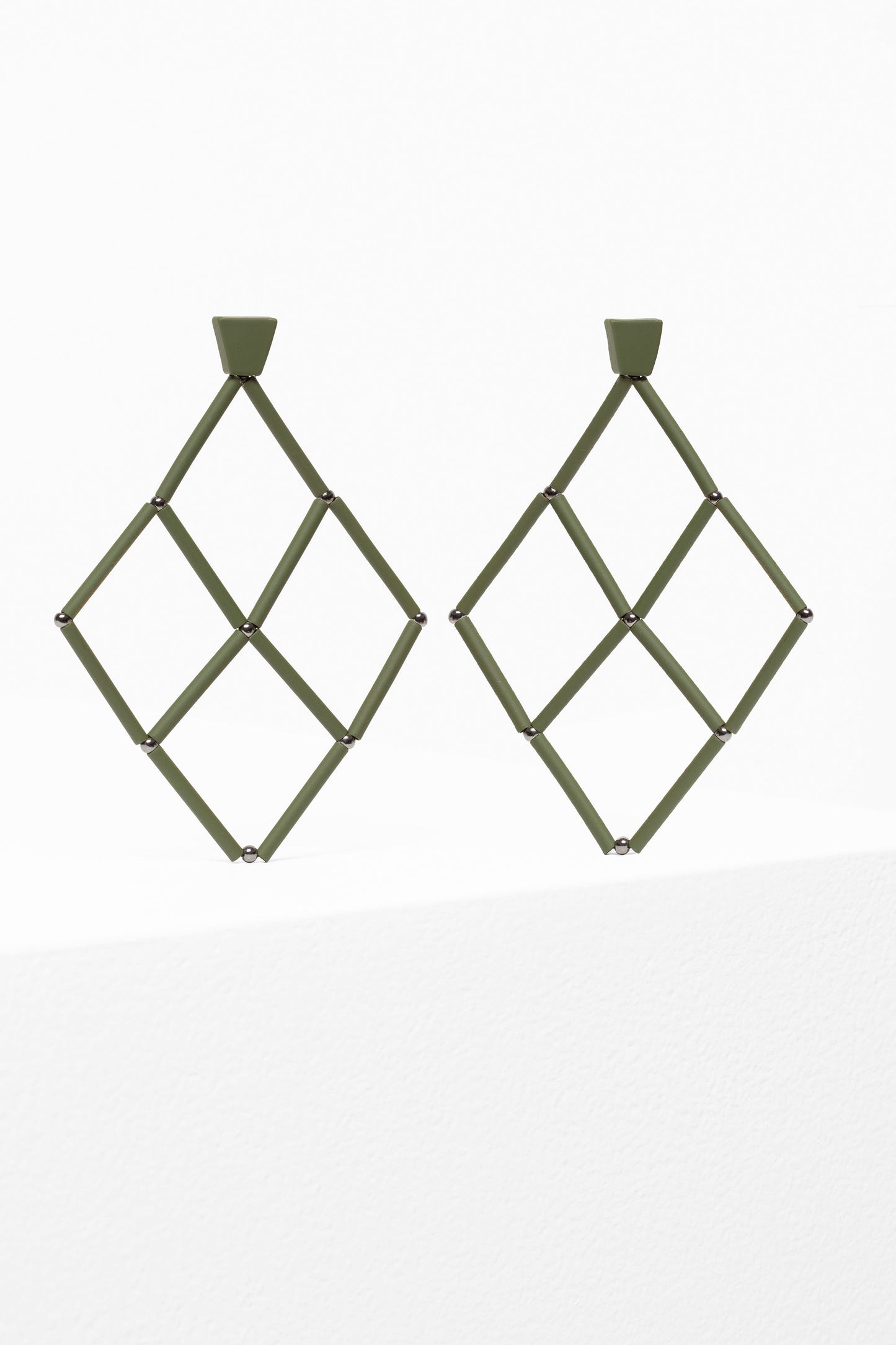 Zigg Colour Coated Diamond Shape Drop Earring | DARK CITRONELLE 