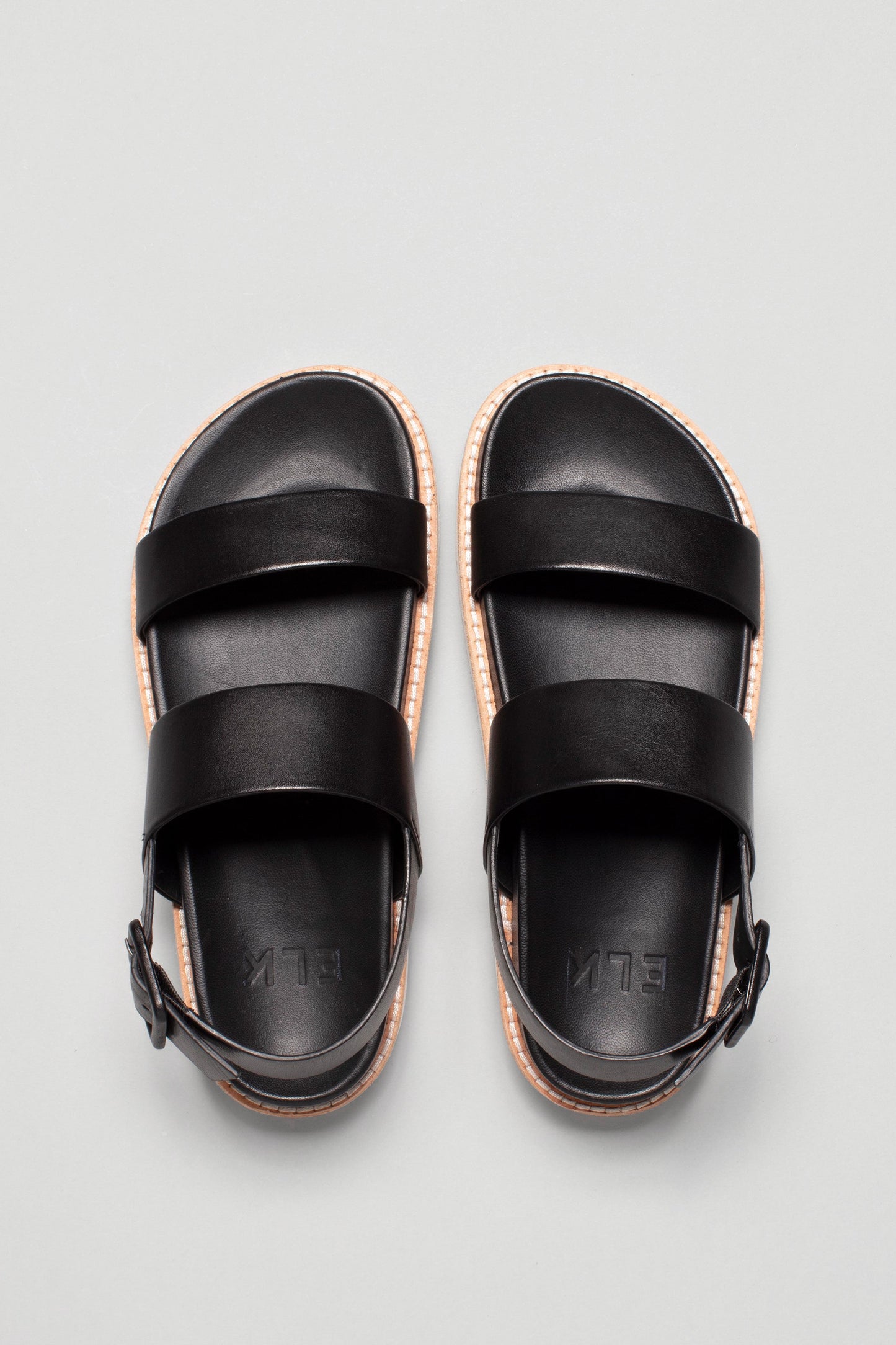 Spenn Chunky Sole Double Strap Sandal Overhead | BLACK
