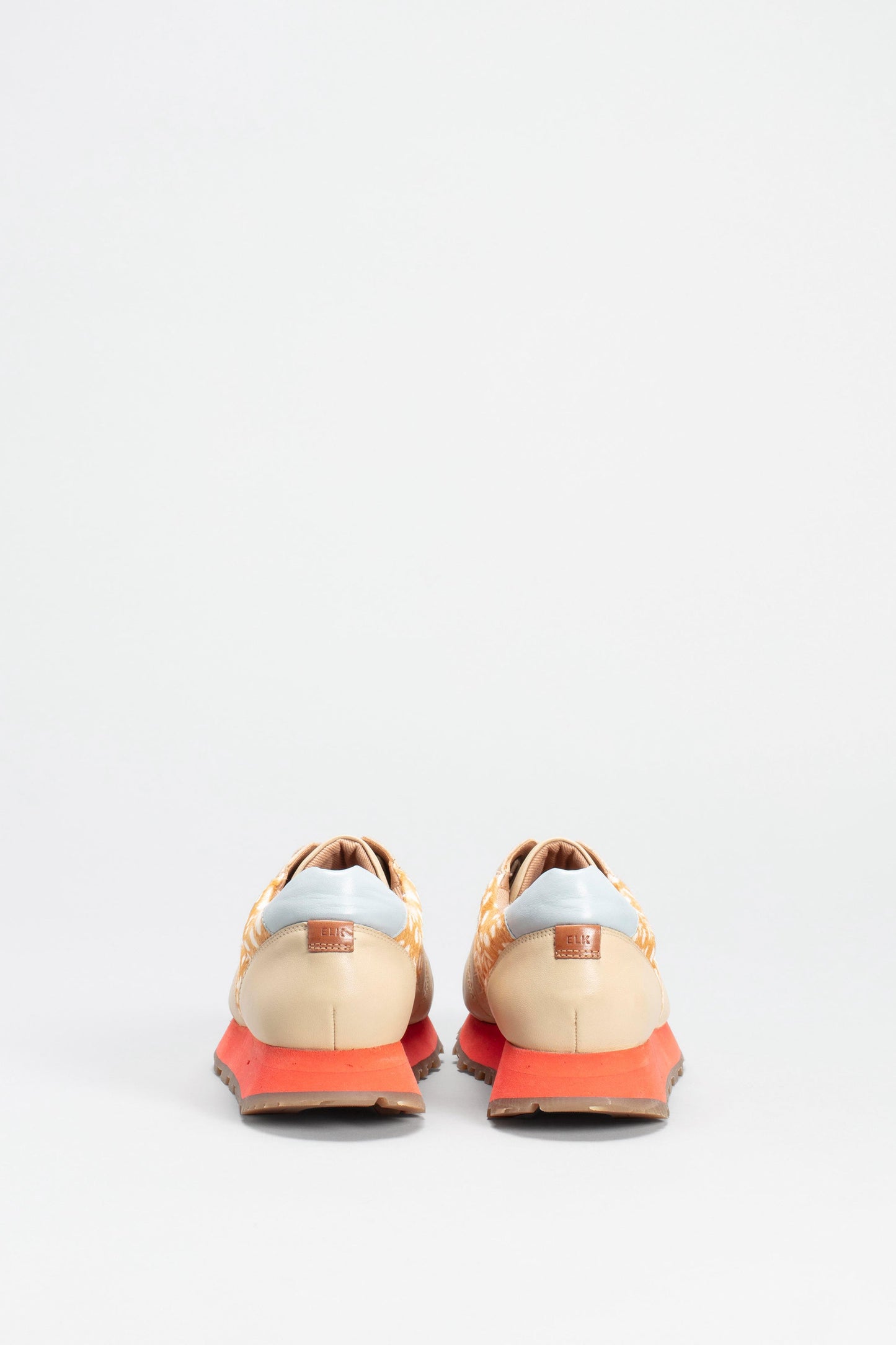 Orten Leather and Cow Hair Tonal Trainer Back | BEIGE