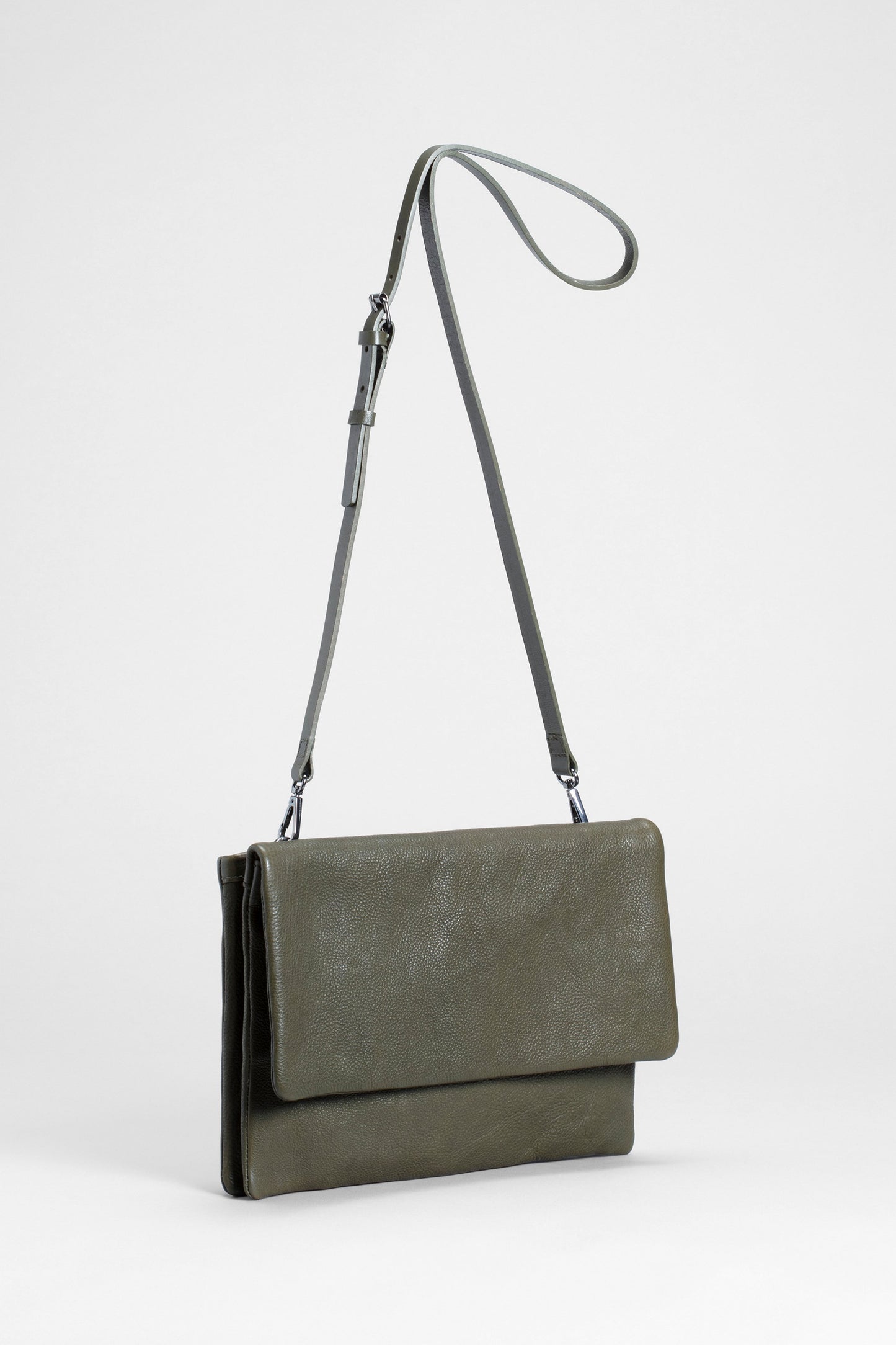 Kaia Remnant Leather Cross-Body Small Bag Front | OLIVE
