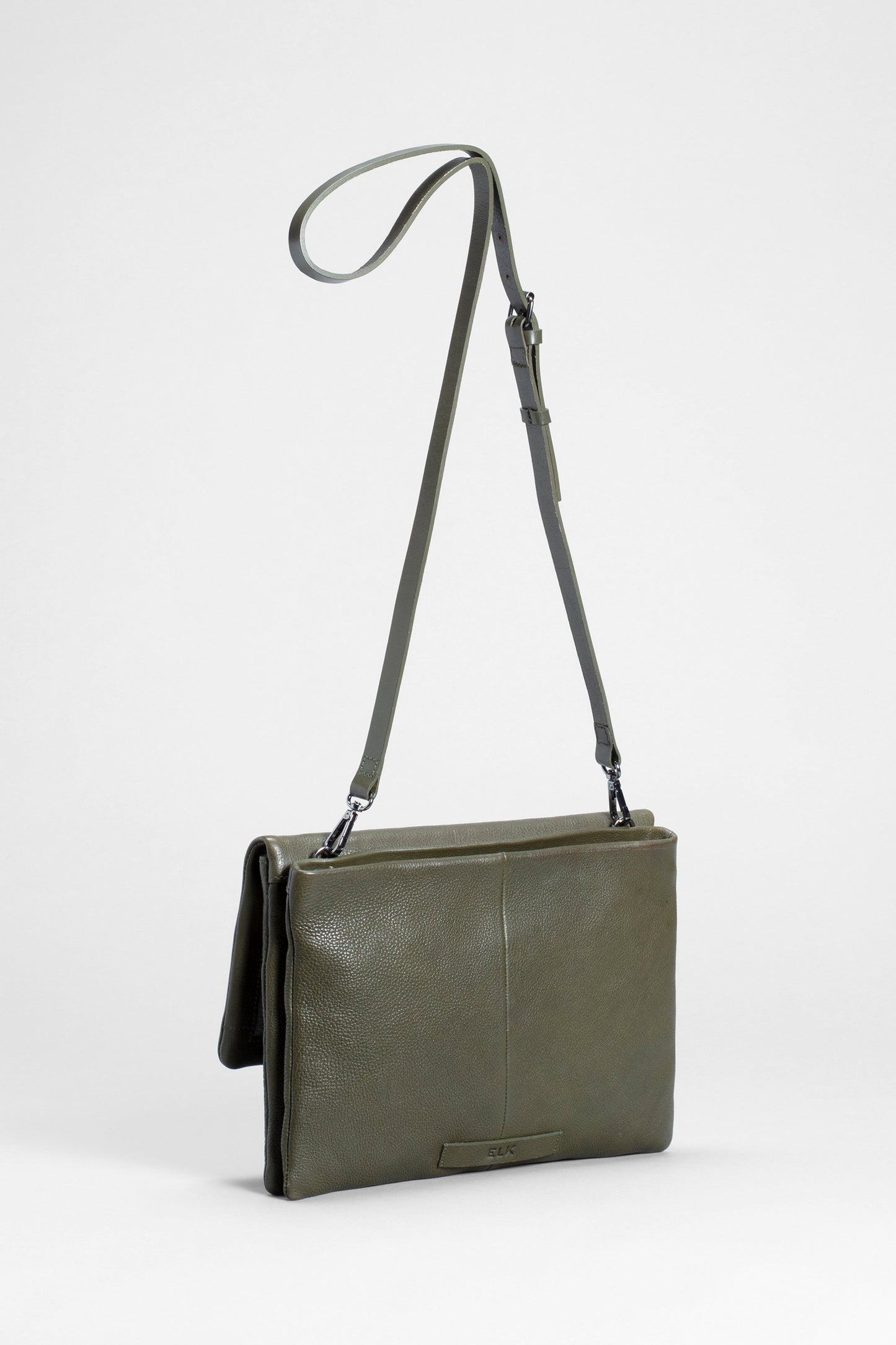 Kaia Remnant Leather Cross-Body Small Bag Back | OLIVE
