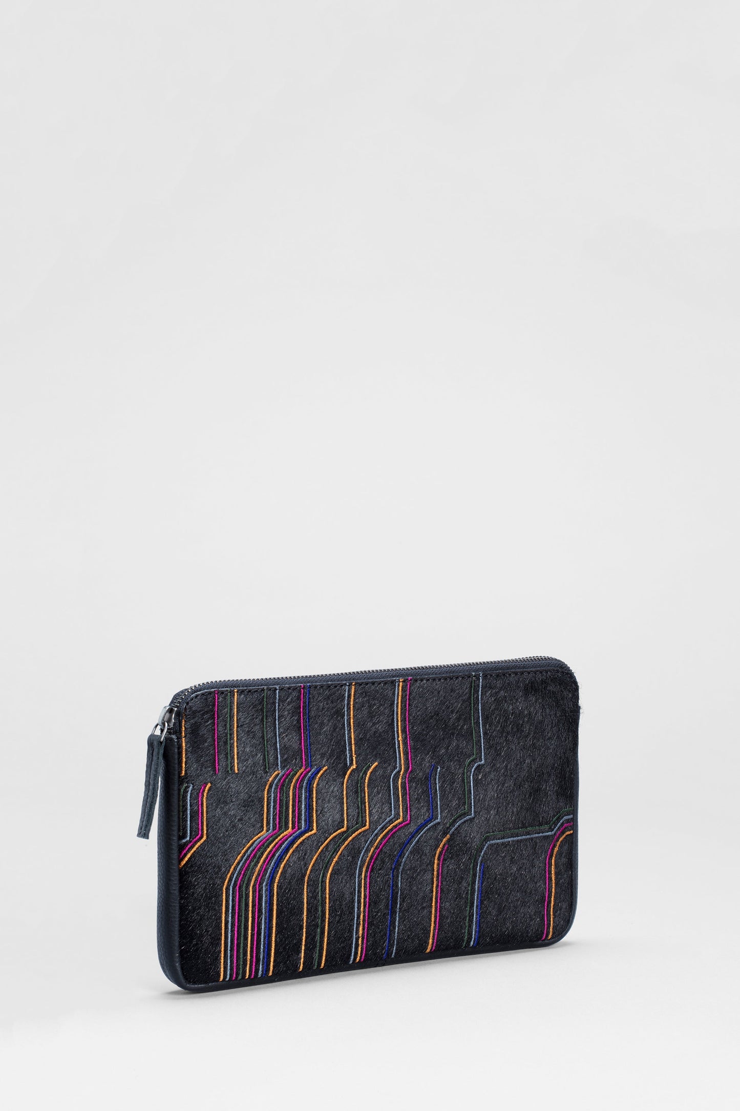 Sonic Embroidered Leather Pouch Front SONIC PRINT