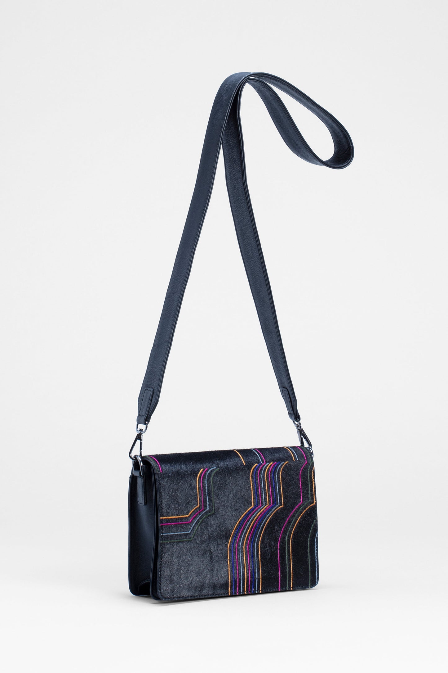 Sonic Embroidered Leather Bag Front SONIC PRINT