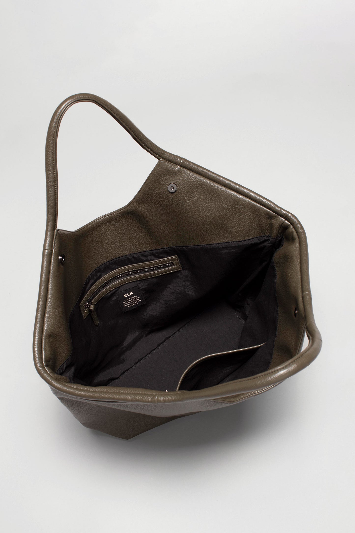 Ivet Recycled Fabric Tote Bag Internal | OLIVE