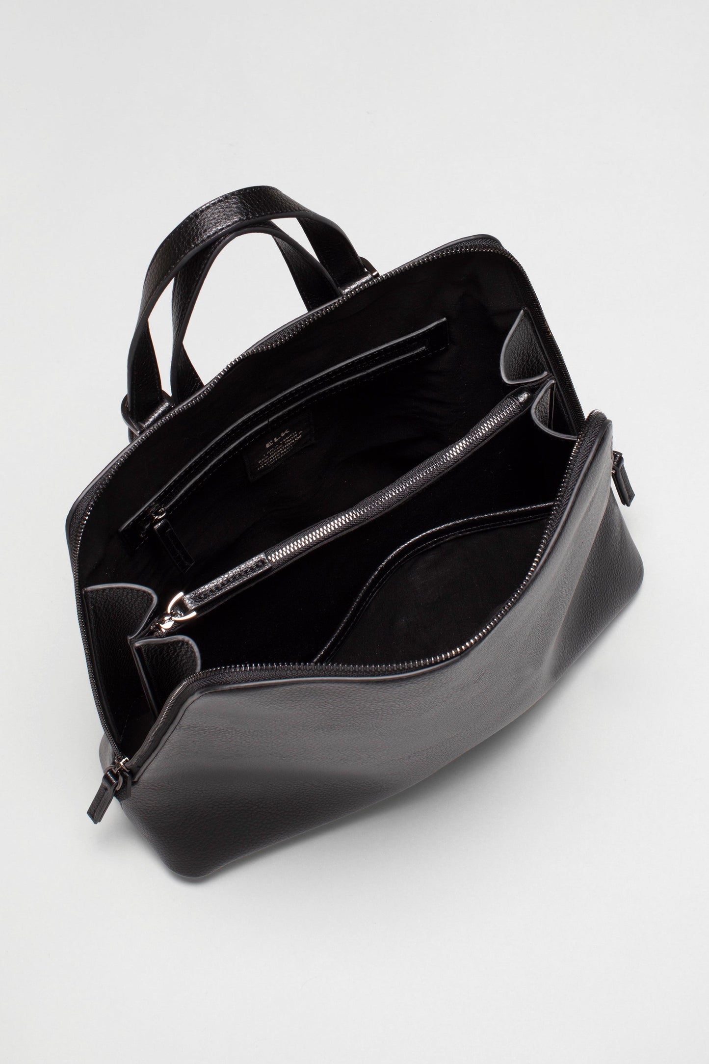 Ojen Recylced PU Vegan Leather Backpack Internal | BLACK