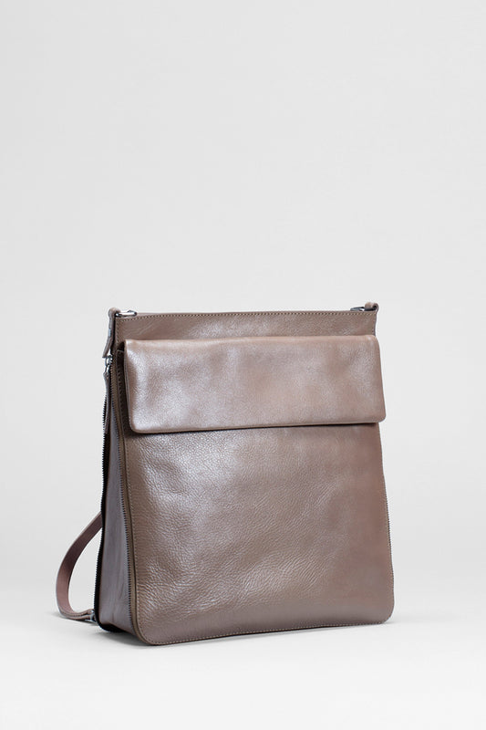 Jalmara Leather Backpack Front | MUSHROOM