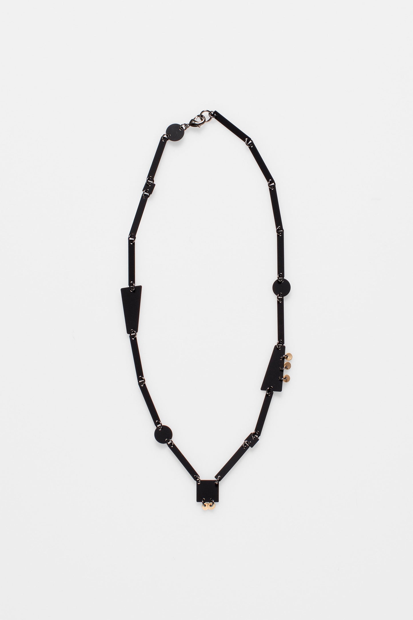 Sten Metal Geometric Short Necklace BLACK