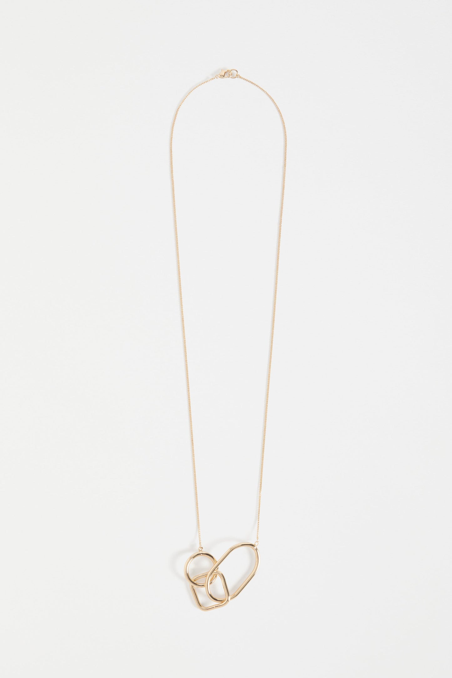 Rei Simple Long Gold Chain and Loop Pendant Necklace | GOLD