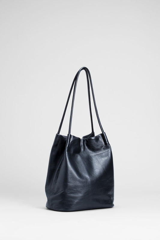 Orsa Soft Cow Leather Shoulder Handbag Front | Black